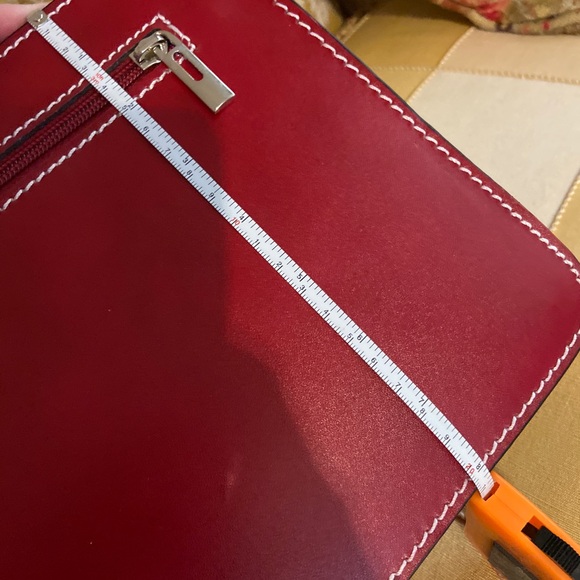 Red italian leather Lia Biasonni bag - Picture 5 of 8